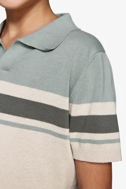 Polo in maglia a righe light green Kids