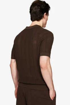 Polo in maglia armaturata moro "Volume"