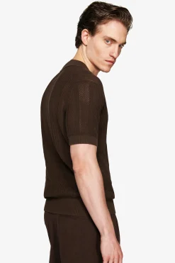 Polo in maglia armaturata moro