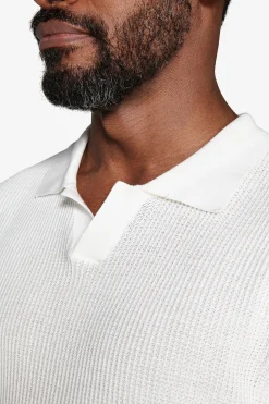 Polo in maglia armaturata panna