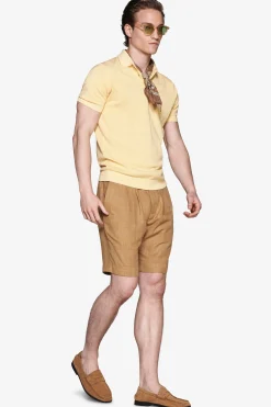 Polo in maglia basic in cotone gialla