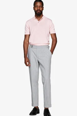 Polo in maglia basic in cotone rosa