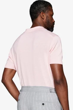 Polo in maglia basic in cotone rosa