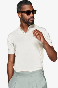 Polo in maglia basic in cotone ghiaccio