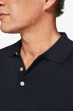 Polo in maglia basic in cotone blu