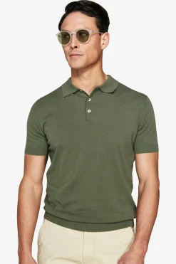 Polo in maglia basic in cotone verde