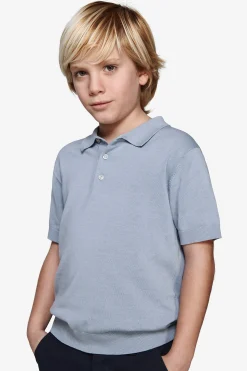 Polo in maglia celeste Kids