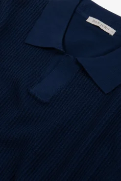 Polo in maglia collo aperto armaturata royal