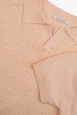 Polo in maglia collo aperto armaturata pesca