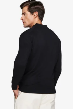 Polo in maglia con bottoni nero