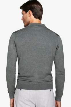 Polo in maglia con bottoni verde