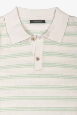 Polo in maglia con righe menta