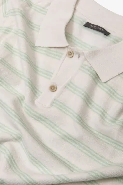 Polo in maglia con righe menta