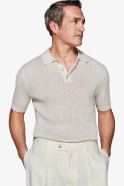 Polo in maglia misto lino burro