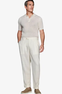 Polo in maglia misto lino burro