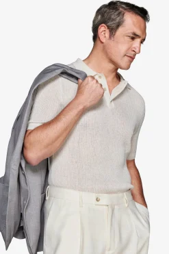 Polo in maglia misto lino burro