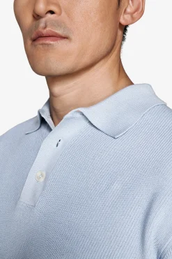Polo in maglia punto pannocchia celeste