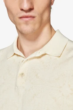 Polo in maglia stampa floreale sabbia