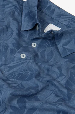 Polo piquet stampa fiori royal