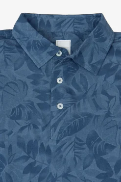 Polo piquet stampa fiori royal
