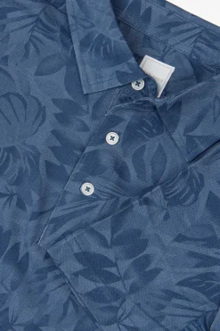 Polo piquet stampa fiori royal