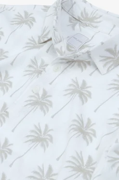 Polo piquet stampa palme panna