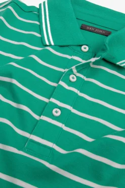 Polo rigata jersey smeraldo