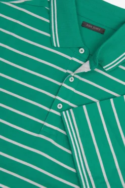 Polo rigata jersey smeraldo