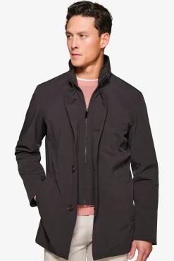 Trench con pettorina nero