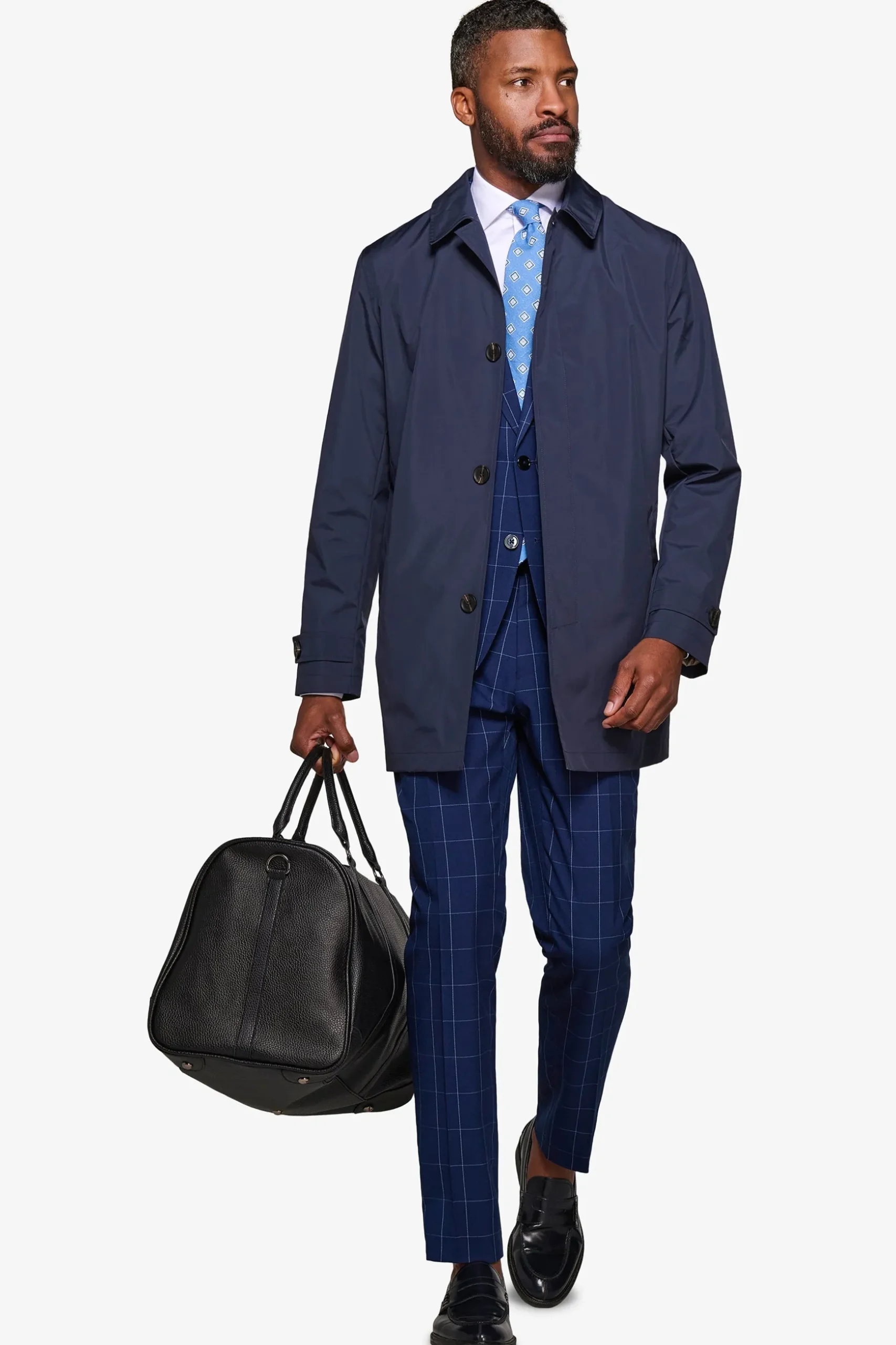 Trench leggero tecnico blu