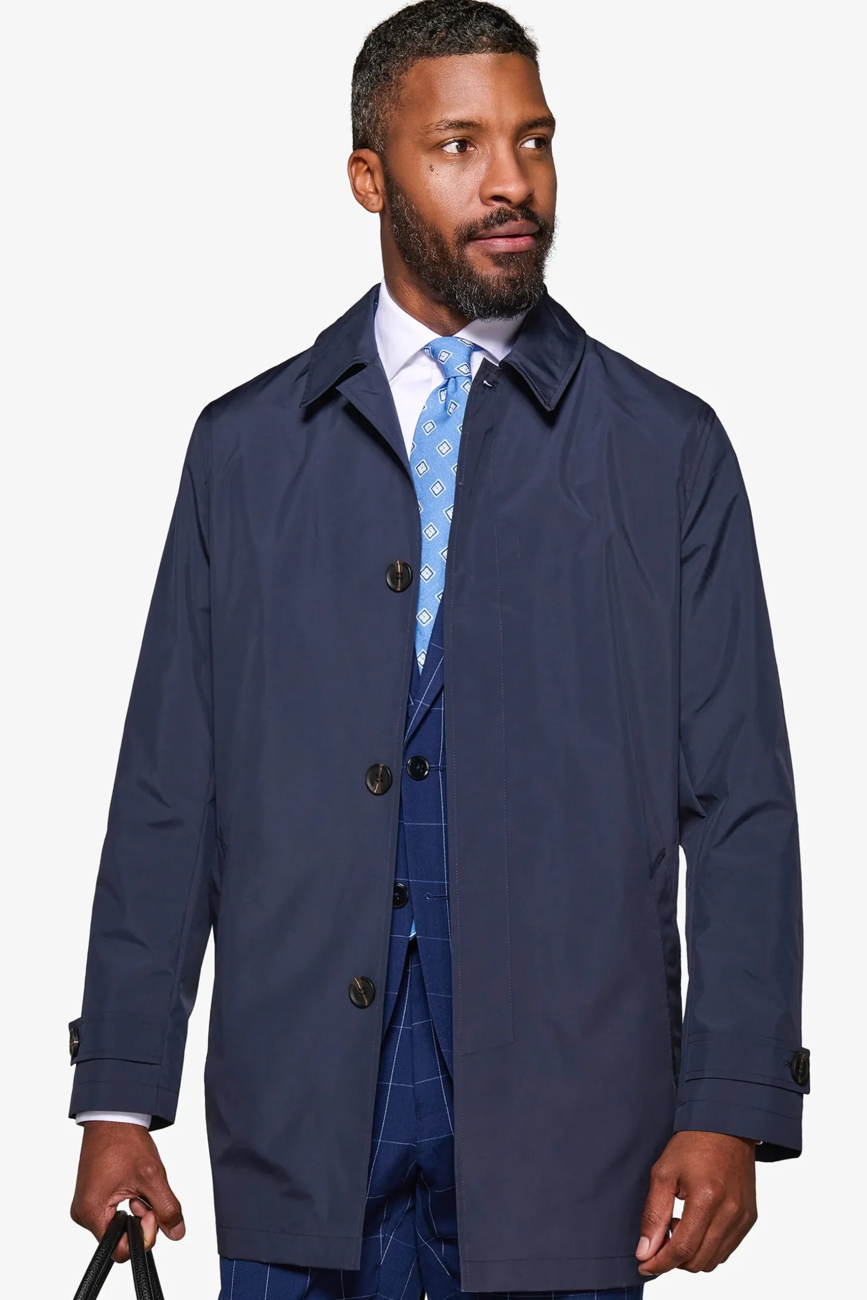 Trench leggero tecnico blu