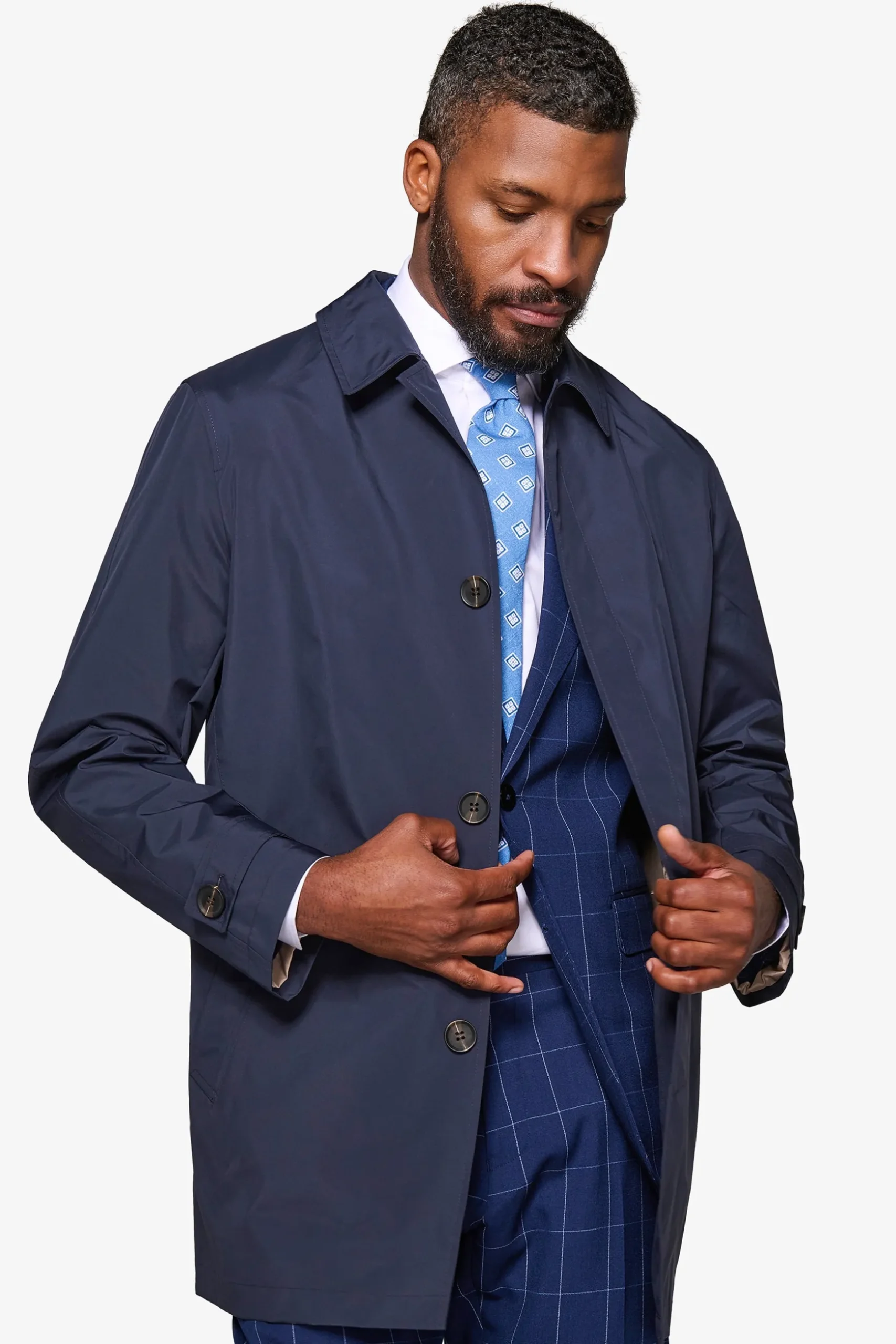 Trench leggero tecnico blu