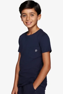 T-shirt basic con taschino blu Kids