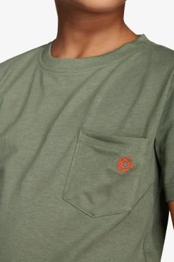 T-shirt basic con taschino verde Kids