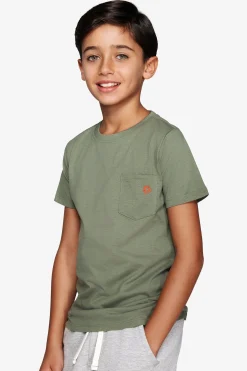 T-shirt basic con taschino verde Kids