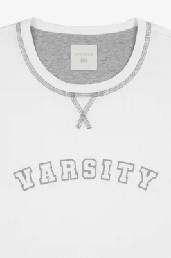 T-shirt con logo panna DNJ