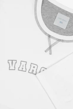 T-shirt con logo panna DNJ