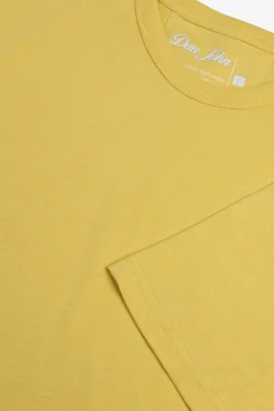 T-shirt girocollo con taschino gialla