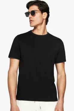 T-shirt in cotone leggero nera DNJ