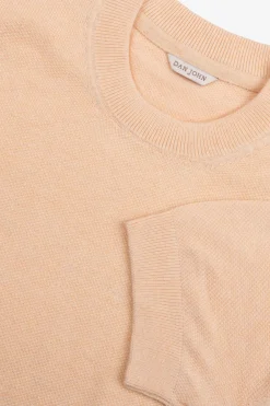 T-shirt in maglia armaturata pesca