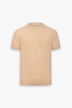 T-shirt in maglia armaturata pesca