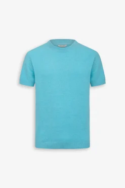 T-shirt in maglia armaturata turchese