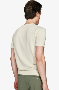 T-shirt in maglia basic in cotone ghiaccio