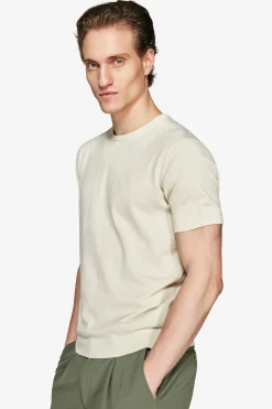 T-shirt in maglia basic in cotone ghiaccio