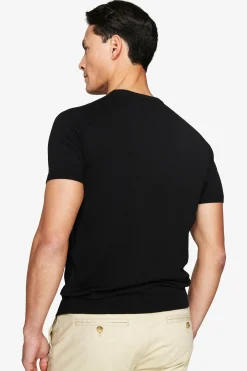 T-shirt in maglia basic in cotone nera