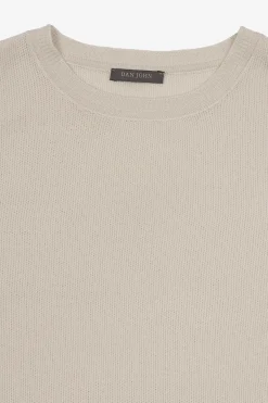 T-shirt in maglia nido d'ape panna