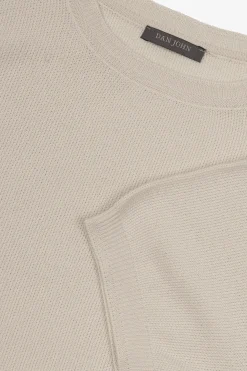 T-shirt in maglia nido d'ape panna