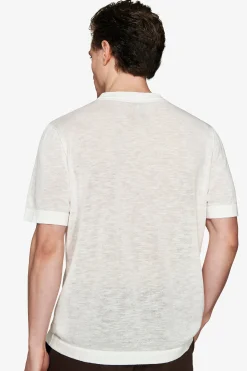 T-shirt misto lino bianca 