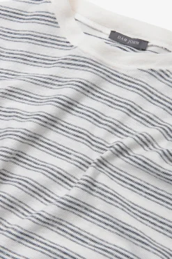 T-shirt righe fine navy